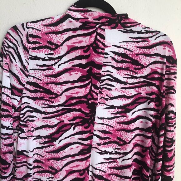 FASHION NOVA September Pink Zebra Tiger Mock Neck Mini Dress - Picture 8 of 10